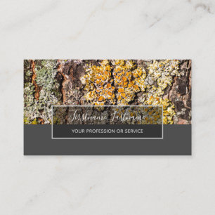 Rustic tree bark surface grey rectangle stripes business card