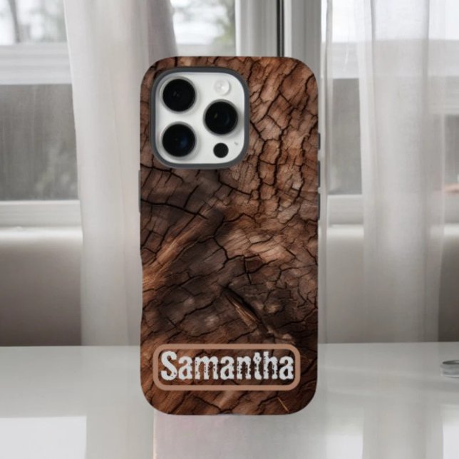 Rustic Tree Bark Texture Personalised Case-Mate iPhone Case (Creator Uploaded)