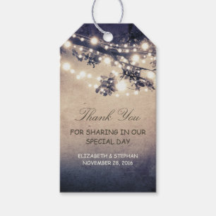 Rustic Tree Brances Lights Wedding Gift Tags