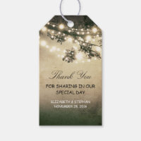 Rustic Tree Brances Lights Wedding Thank You
