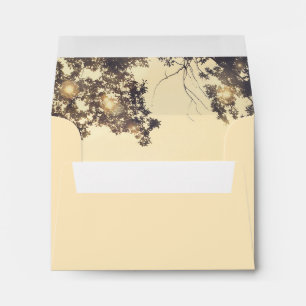 Rustic Tree Branches and String Lights RSVP Envelope