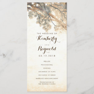 Rustic Tree Branches Outdoor Wedding Programs Programme
