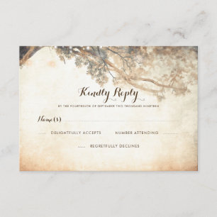 Rustic Tree Branches Outdoor Wedding RSVP Card