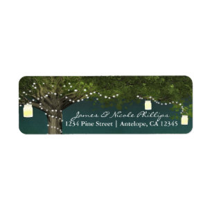 Rustic Tree Country & String Lights Address Labels