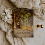 Rustic Tree Lake Wedding Invitation<br><div class="desc">Elegant vintage wedding invitations featuring a romantic lake in a woodland setting,  an old rustic tree with a carved heart and your initials inside,  and a customisable wedding template.</div>