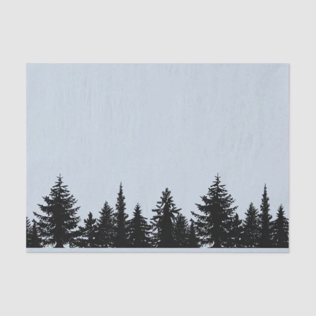 Rustic Tree Line Silhouette Tissue Paper (Front)