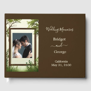 rustic tree photo frame wedding guest book