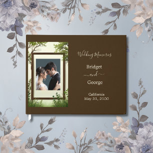 rustic tree photo frame wedding guest book