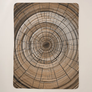 Rustic Tree Ring Design Blanket for Cosy Evenings
