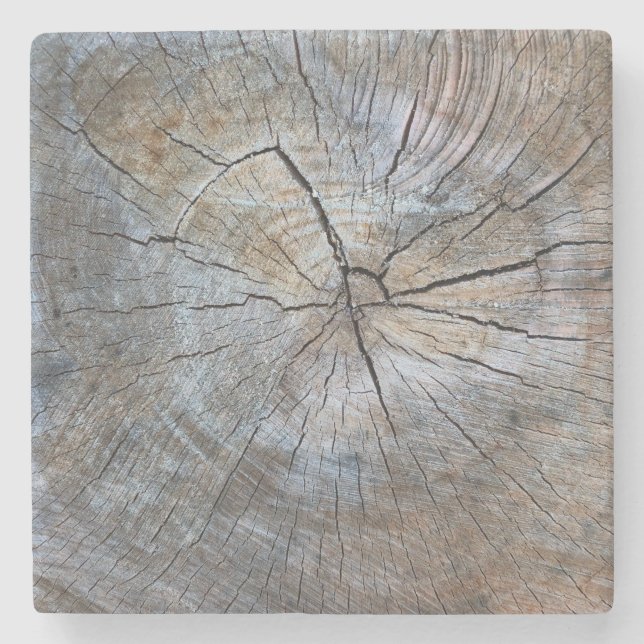 Rustic Tree ring pattern  Stone Coaster (Front)