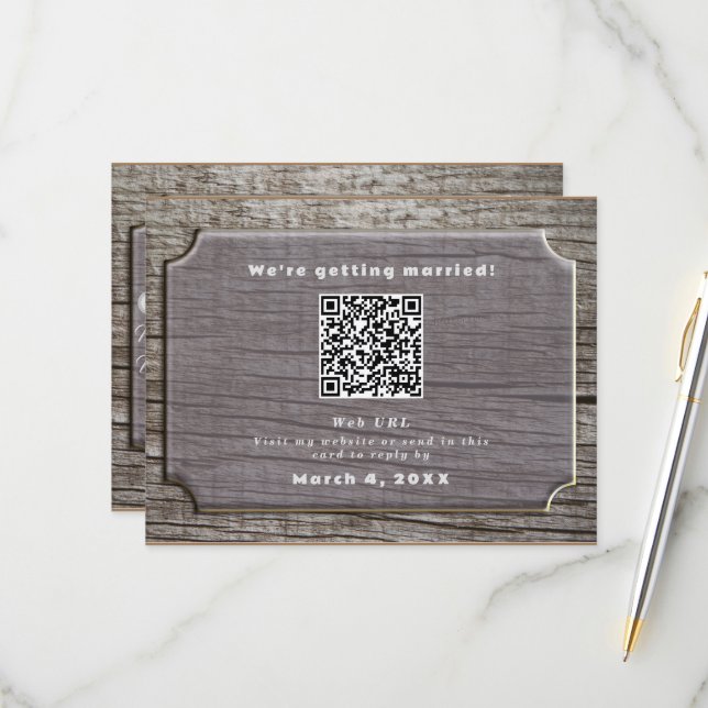 Rustic Tree texture  RSVP Card (Front/Back In Situ)