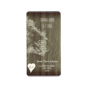 Rustic Tree With Heart Wedding Address Labels