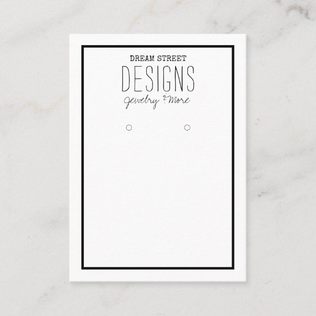 Rustic Trendy Earring Display Card (Front)