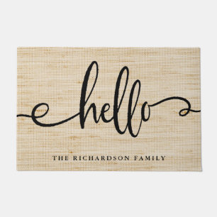 Rustic Trendy Typography   Hello Doormat
