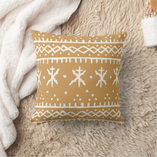 Rustic Tribal Pattern Ethnic Geometric &  Earthy  Cushion