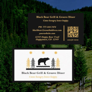 Rustic Tribal Southwestern Black Bear Restaurant  Business Card