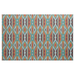 Rustic Tribe Mosaic Native American Indian Pattern Fabric