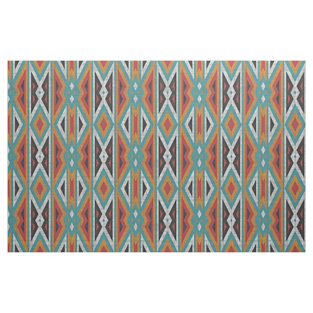 Rustic Tribe Mosaic Native American Indian Pattern Fabric (Fat Quarter)