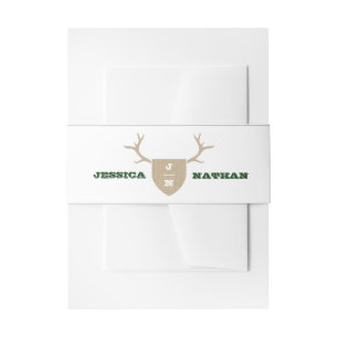 Rustic Trophy Green Belly Band Invitation Belly Band