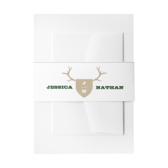 Rustic Trophy Green Belly Band Invitation Belly Band (Front Example)