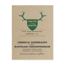 Rustic Trophy Green Save the Date