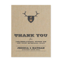 Rustic Trophy Grey Thank You Card
