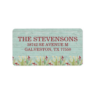 Rustic Tropical Beach Christmas Label