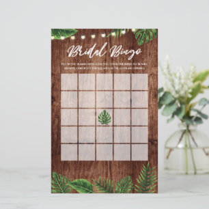 Rustic Tropical Bridal Shower Bingo Game