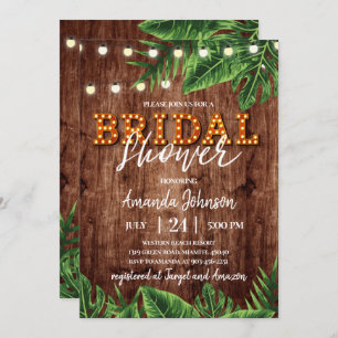 Rustic Tropical Bridal Shower Invitation
