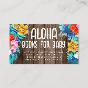 Rustic Tropical Leaves Aloha Books for Baby Enclosure Card