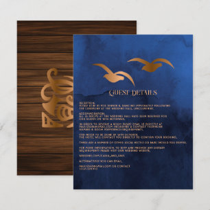 Rustic Tropical Mystic Island Wedding Guest Detail Enclosure Card