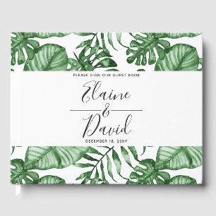 Rustic Tropical Nature Botanical Greenery Wedding Guest Book