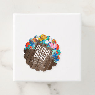 Rustic Tropical Palm Leaves Aloha Baby Shower  Fav Favour Tags