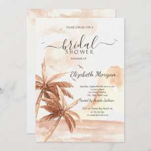 Rustic Tropical Palms Bridal Shower Invitation