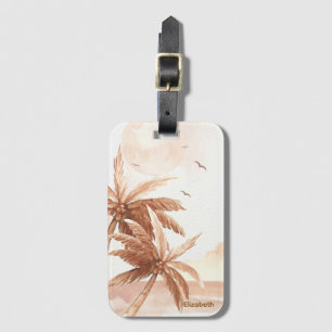 Rustic Tropical Palms Luggage Tag