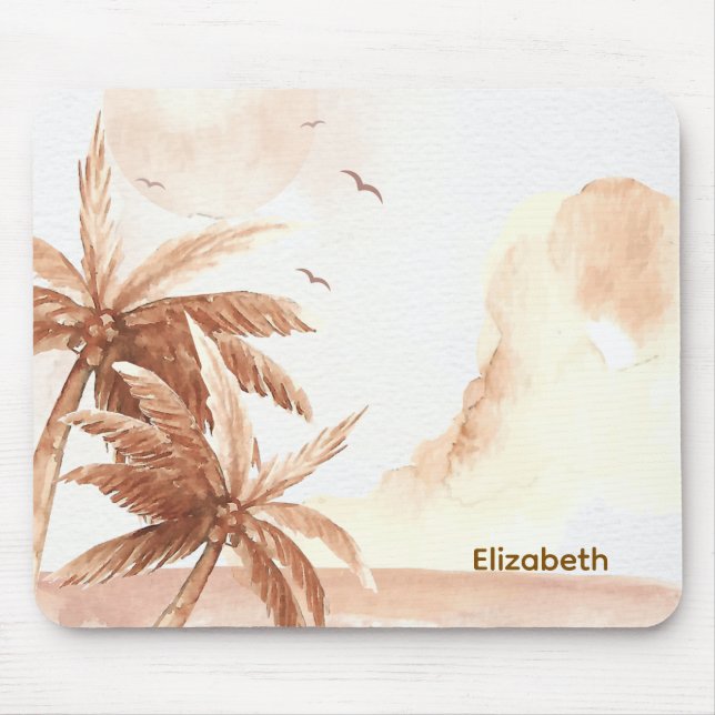Rustic Tropical Palms Mouse Mat (Front)