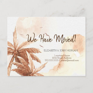 Rustic Tropical Palms Moving Announcement 
