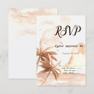 Rustic Tropical Palms RSVP Invitation