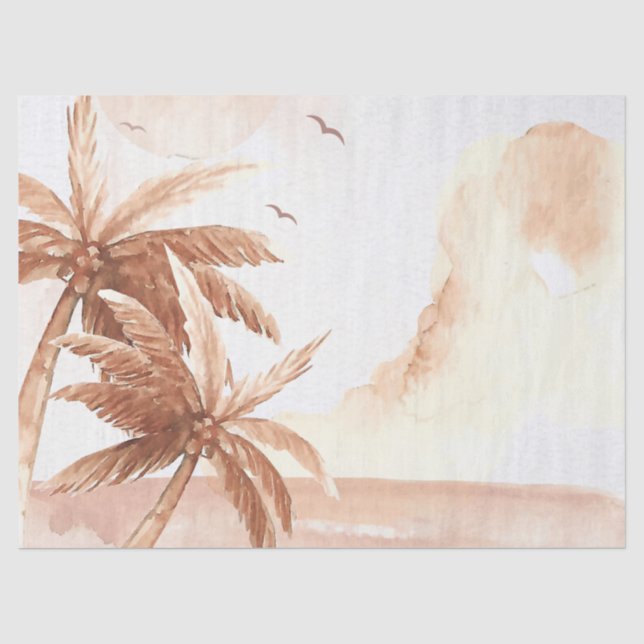 Rustic Tropical Palms Tissue Paper (Front)