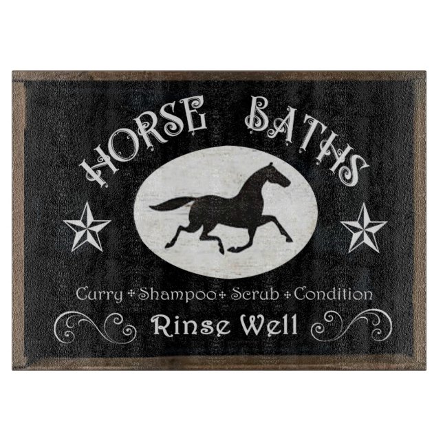 Rustic trotting horse cutting board (Front)