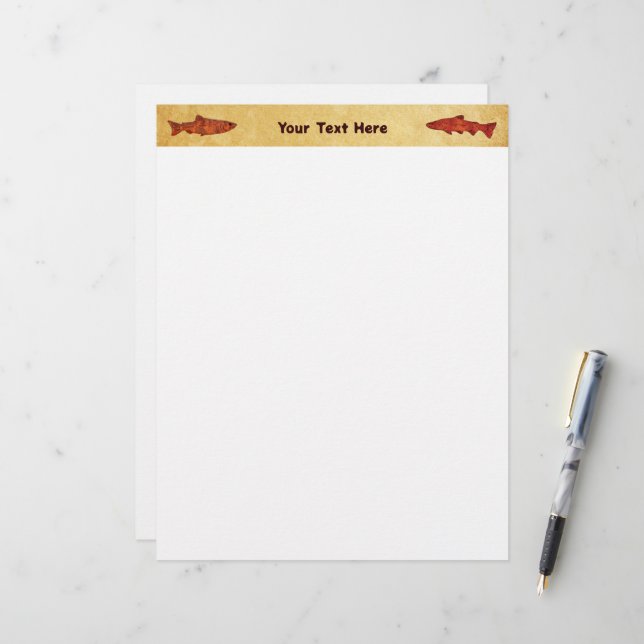 Rustic Trout Custom Letterhead (Front/Back In Situ)