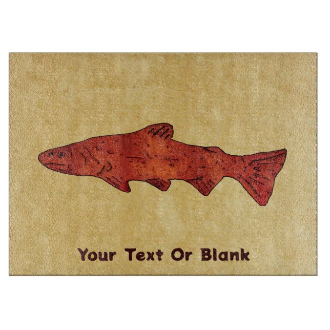 Rustic Trout Cutting Board (Front)