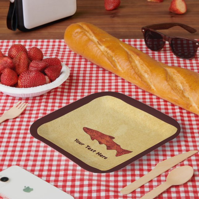 Rustic Trout Paper Plate (Picnic)