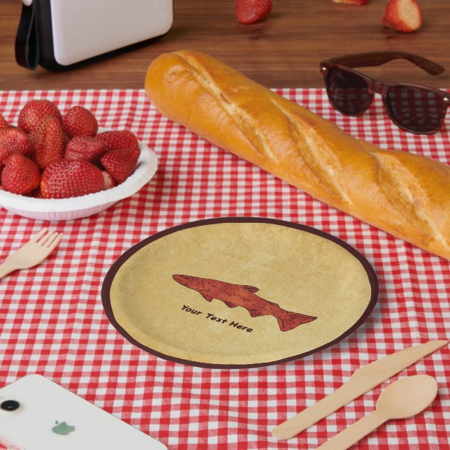 Rustic Trout Paper Plate (Picnic)