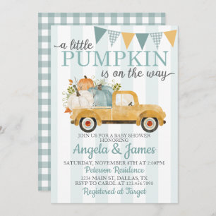 Rustic Truck Baby Shower Invitation Pumpkin Patch