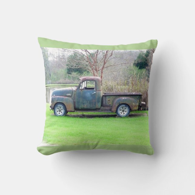 Rustic Truck Throw Pillow (Front)