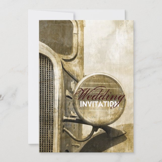 Rustic Truck Western Country Farm Wedding Invitation (Front)