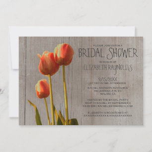 Rustic Tulip Bridal Shower Invitations
