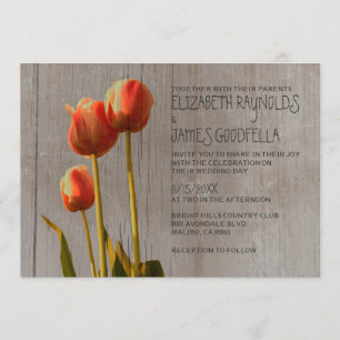 Rustic Tulip Wedding Invitations