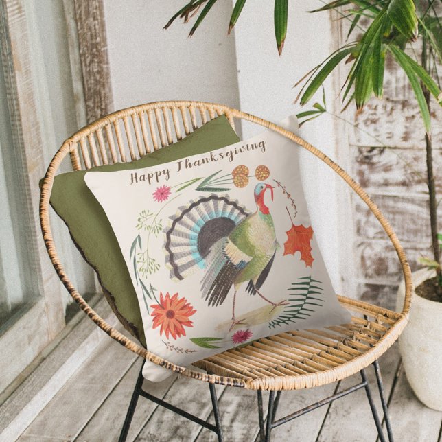 Rustic Turkey Thanksgiving Cushion (Creator Uploaded)